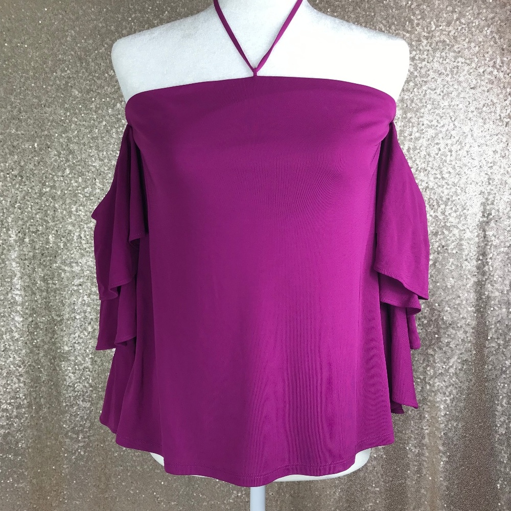 White House Black Market Ruffle Top NWT